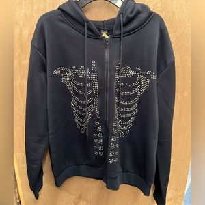 Shein rhinestone skeleton jacket